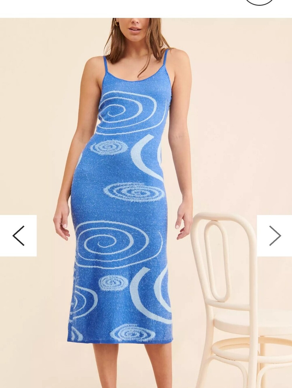 House of Sunny Blue Galaxy Hockey Knit Slip Midi Dress Whimsigoth Y2K Cosmic US6
